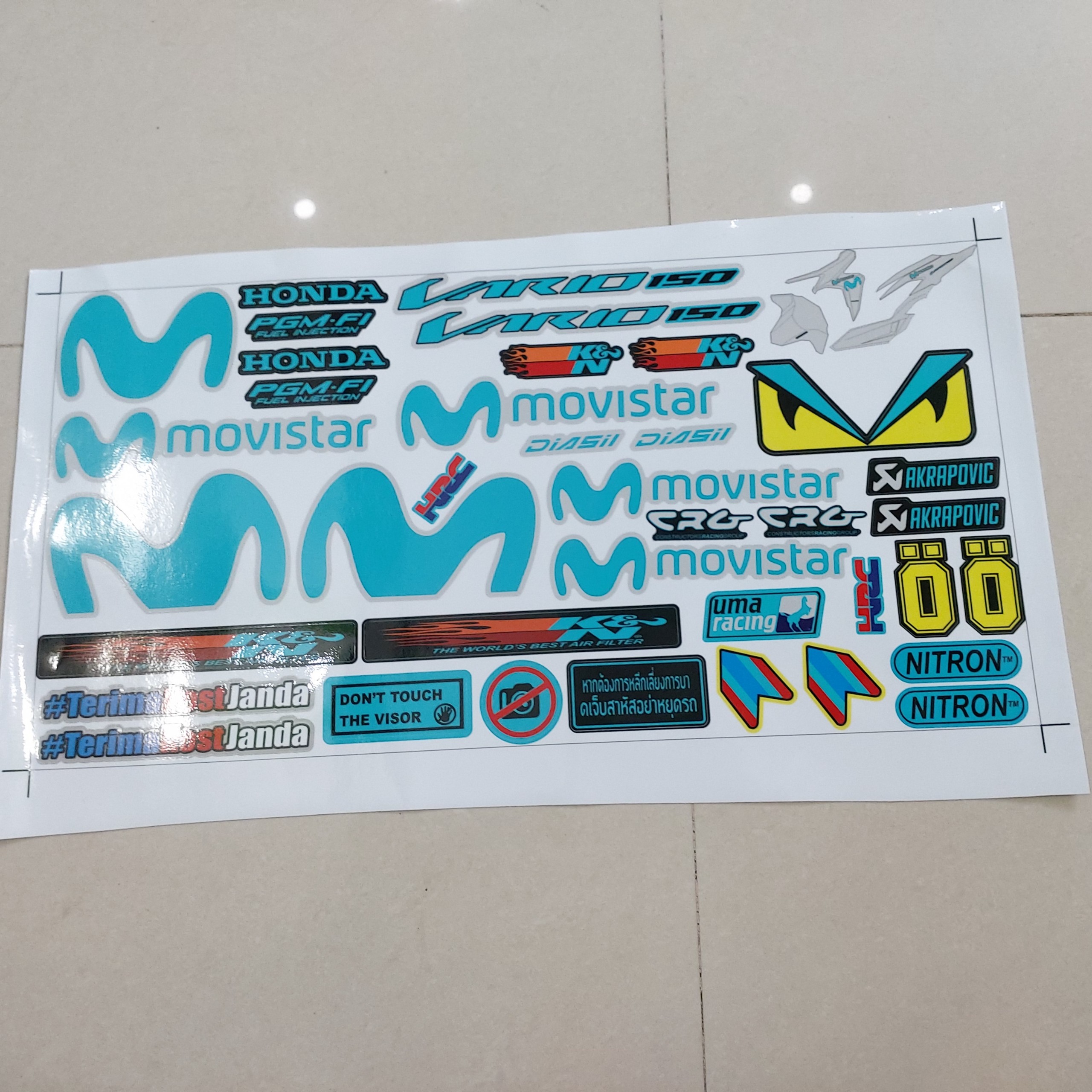 Tem xe vario movistar tặng logo