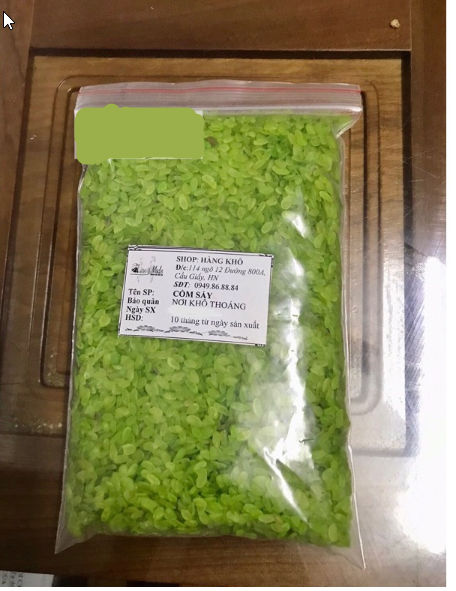 500gr Cốm xanh sấy khô (cốm nguyên liệu)