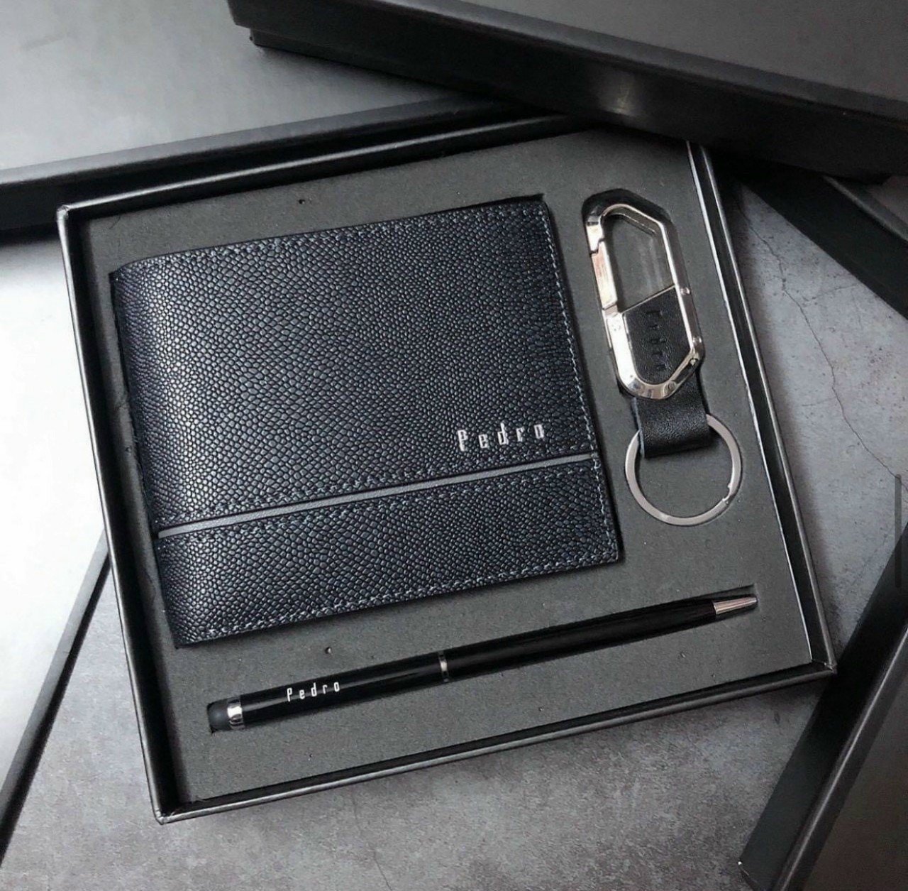 Ví nam bút móc khóa  full box túi giấy