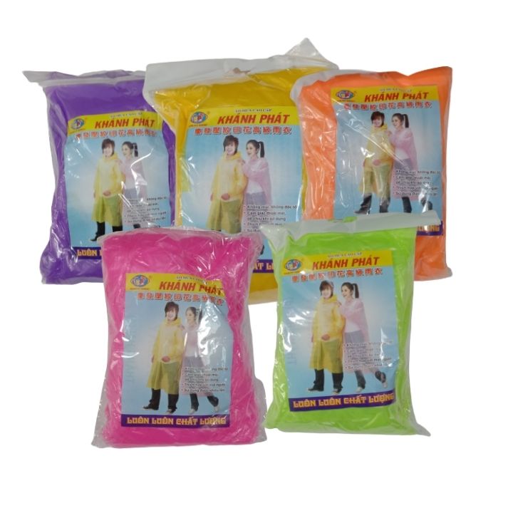 Áo mưa nilon dùng một lần -tiện lợi dễ xếp- Màu ngẫu nhiên - Hương Nhiên
