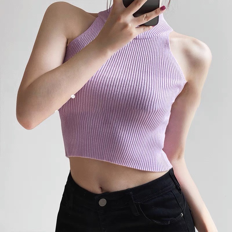 [FREESHIP + VOUCHER] Áo ba lỗ crotop cổ yếm Forgirl