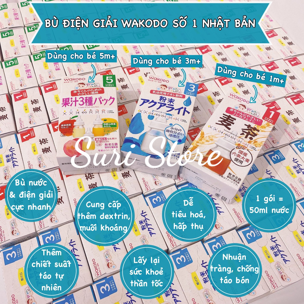 Trà điện giải Wakodo (Hộp)