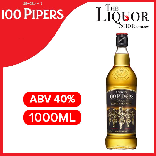 1L) 100 Pipers Blended Scotch Whisky ABV 40% 1000ml (Standard