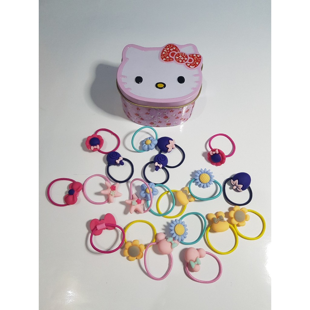 Dây buộc tóc/ hộp dây cột tóc kitty ngộ nghĩnh cho bé