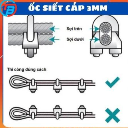 [Khóa cáp] Ốc Siết Cáp 3ly Cóc Kẹp Cáp - Kim khí capthepsaigon