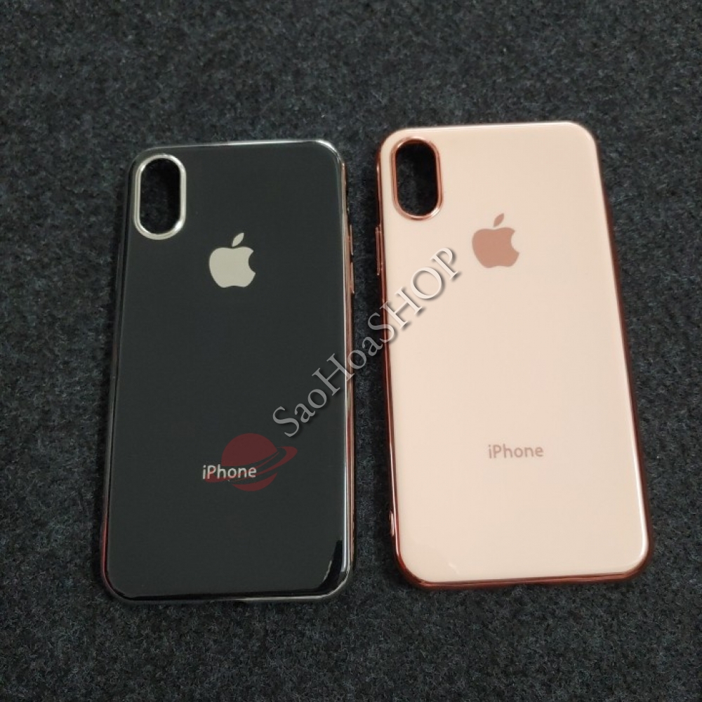 Ốp lưng iPhone viền xi, ốp dẻo lưng có táo