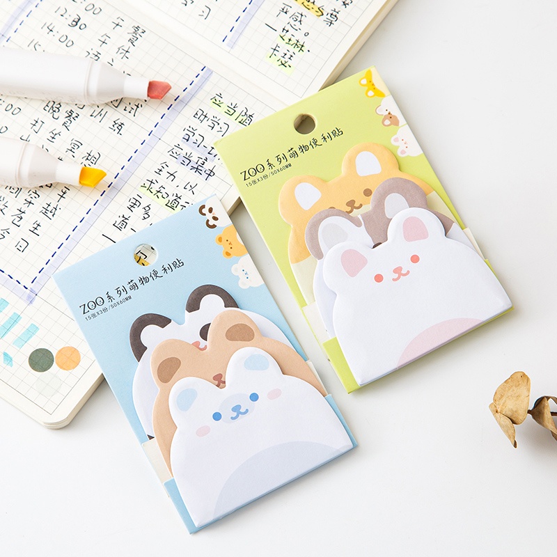 45 tờ dễ thương phim hoạt hình thú cưng phong cách ghi chú dán trường học văn phòng tearable ba mẫu giấy ghi nhớ Bộ