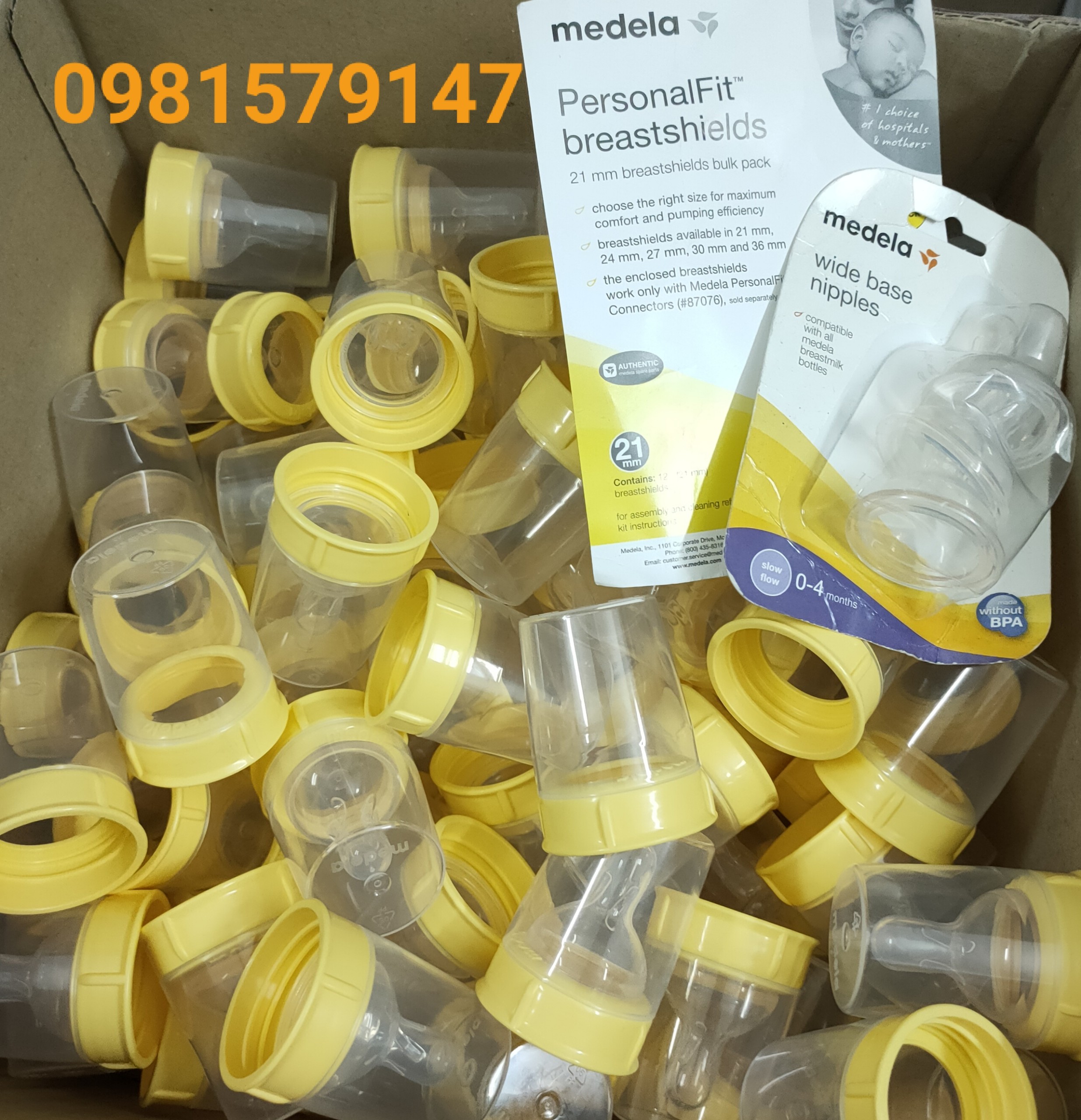 Bộ núm ti bình sữa Medela size S và size M (Núm lẻ và nguyên set 3 chi tiết)