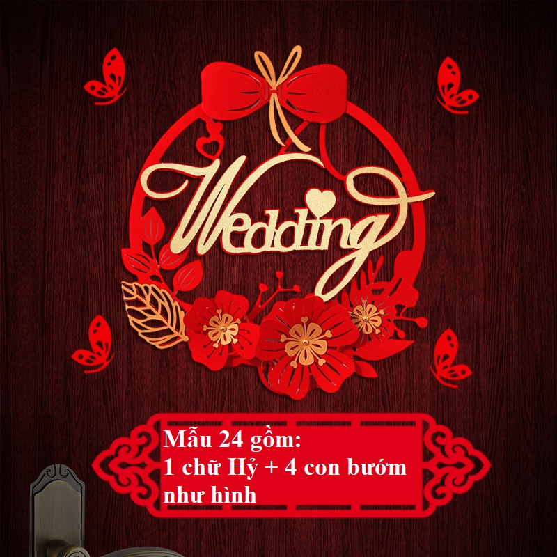 Set trang trí cửa phòng cưới, phòng tân hôn