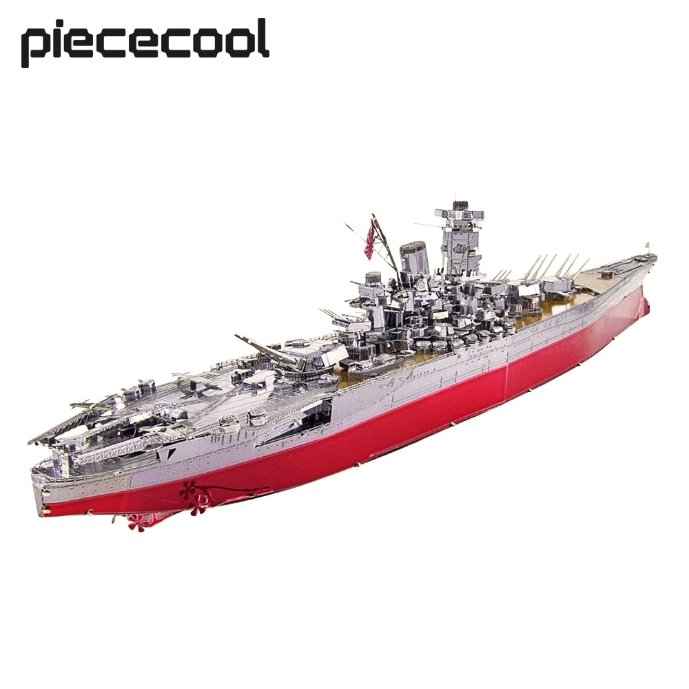 Piececool 3D Metal Puzzle Battleship Yamato Model Kits DIY Ship Toys Gift For Teens Brain Teaser Jigsaw