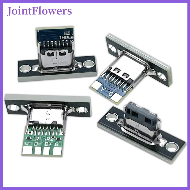 JointFlowers 1pcs Type-C Female Connector Jack Charging Port USB 3.1 Type C Socket With Fixing Plate