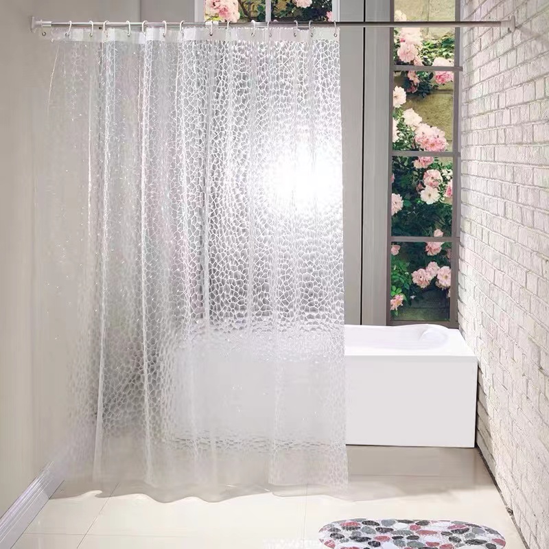 [HCM]Rèm Phòng Tắm / Rèm Cửa Sổ Trắng trong họa tiết kẻ 180cm X 180cm Loại 1( Ảnh + Video...