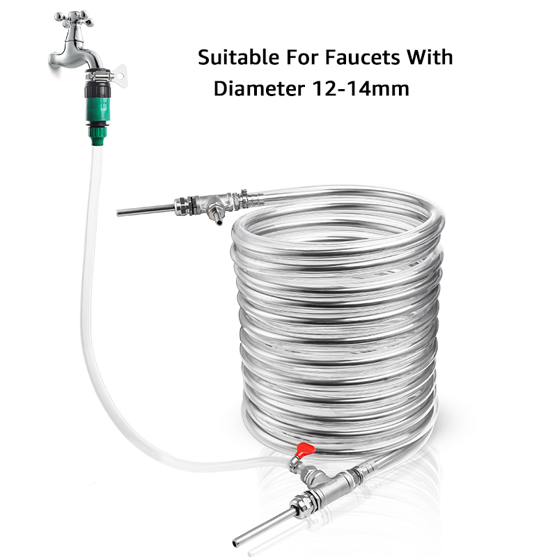 Counterflow Wort Chiller, 38'' x 10M Stainless Steel Cooling Tube Super