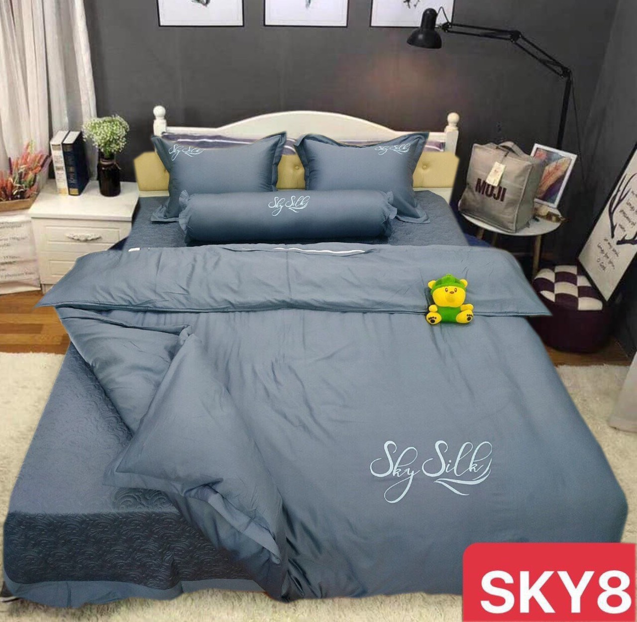 BỘ CHĂN GA GỐI LỤA PYEODA SKY 5 MÓN
