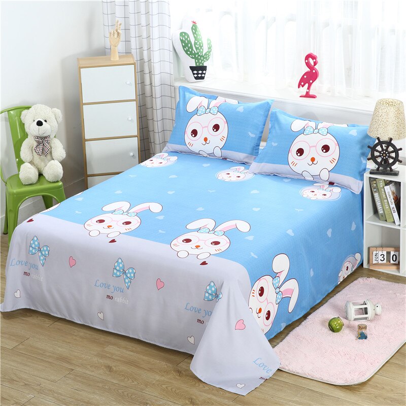 yingke 3 Pcs Bed Set 1 Pc Bed Sheet 2 Pillowcase Queen King Twin Size Cotton/polyester Flat Sheet Bed Linen Fitted Sheet Bedsheets