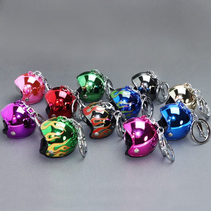 Creativity Motorcycle Helmets Keychains Cute Safety Helmet Pendant Neutral Car Key Chain Hot Bags Keyring Jewelry Gift Wholesale.