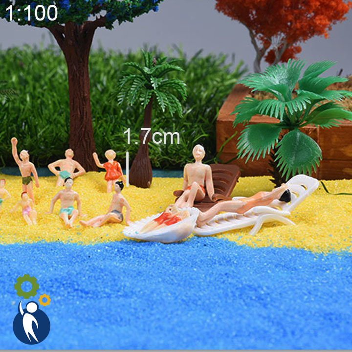 1 con người mô hình bãi biển 1:100, mô hình mini trang trí