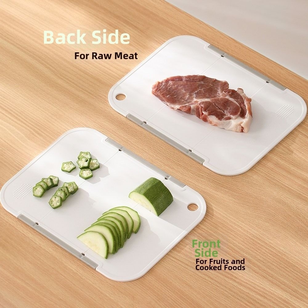 Vegetable Cutting Portable Foldable Chopping Board Double Sided Grinding Board Cutting Board Easy Storage 3 Foldable Design Fruit Cutting Board Cooking Preparation.