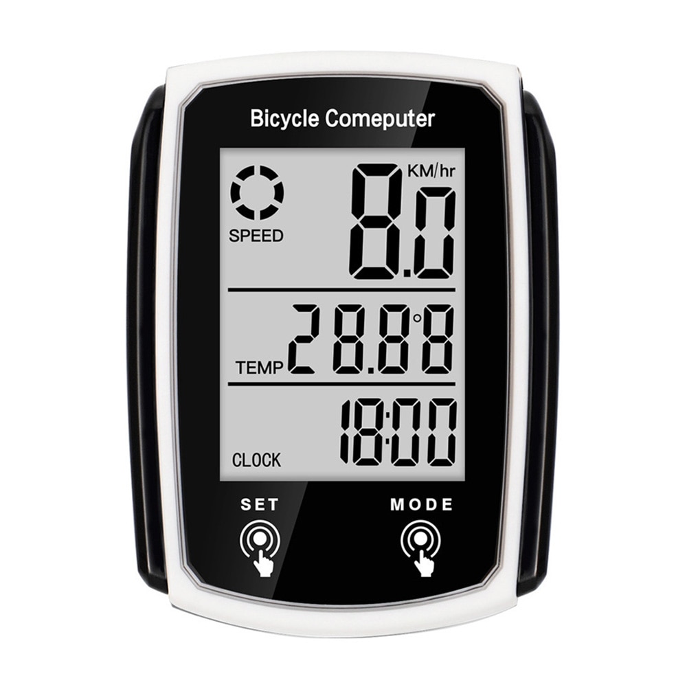 Wireless Meter Bicycle Computer Speedometer Waterproof Bike Kilometer Counter Temperature Display Cycling Odometer Stand