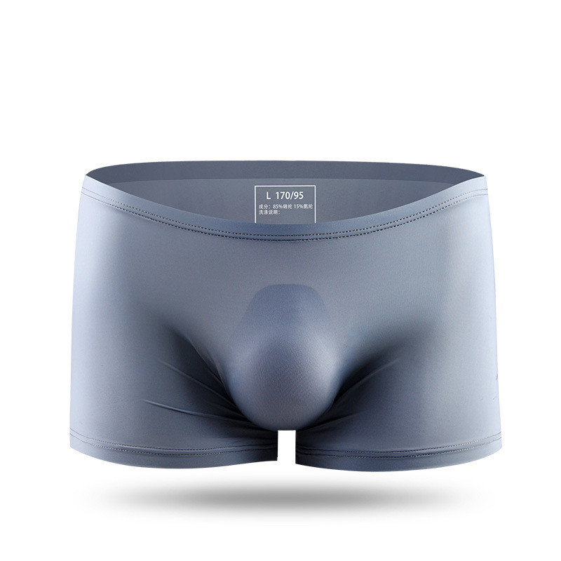 Men Ice Silk 3D Molded U Convex One-Piece Boxer Summer Ultra-Thin Youth Breathable 138.