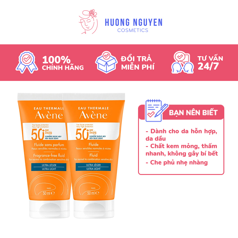 Kem Chống Nắng Avene Dry Touch Fluide SPF50+