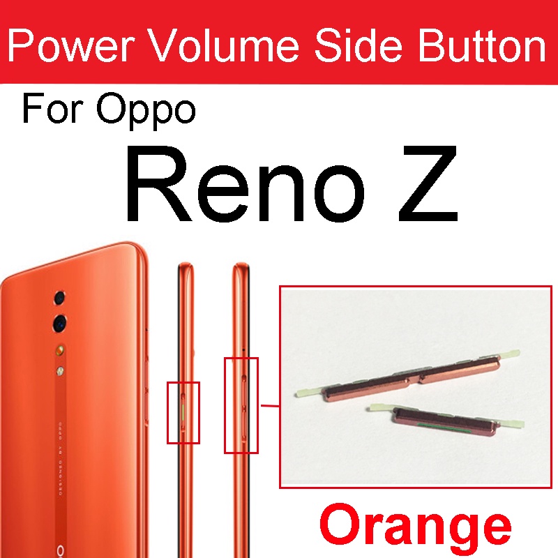 Power volume side buttons for oppo reno 2 z 2z 2f on off power volume up down side keypads flex cable replacement parts