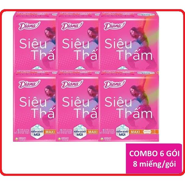Combo 6 gói băng vệ sinh diana Maxi không cánh