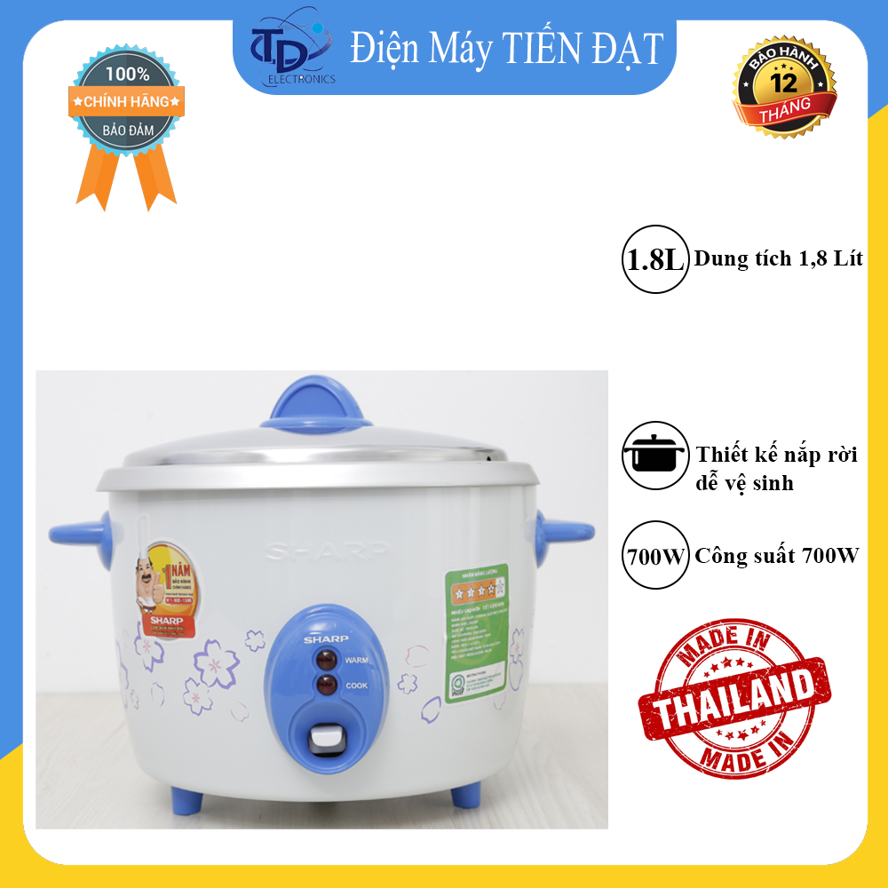 Nồi cơm điện Sharp 1.8 lít KSH-D19V ( Hàng trưng bày )