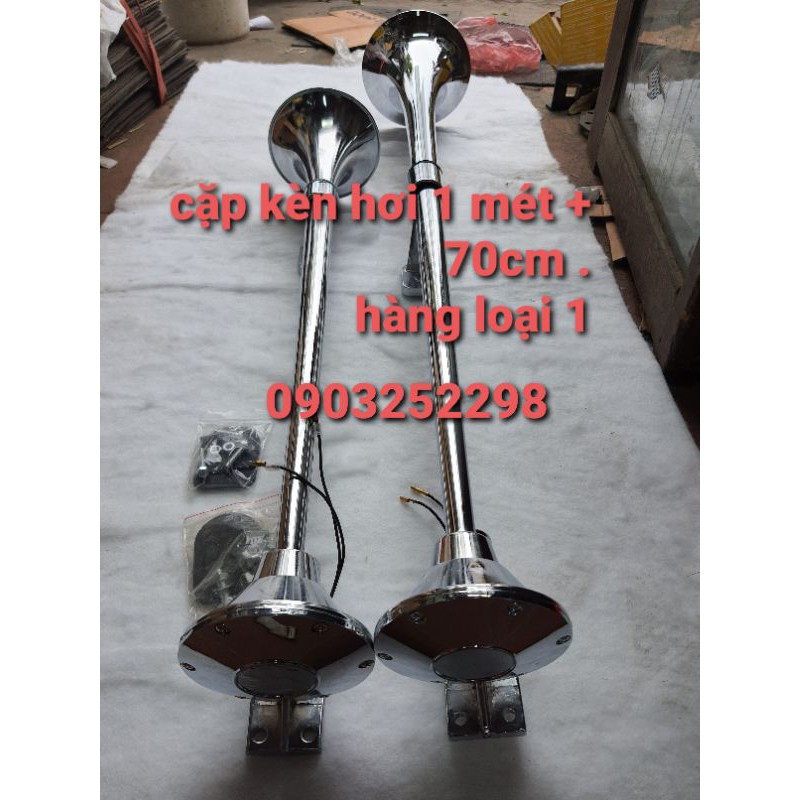 Cặp kèn 1m + 70cm, cặp còi hơi 1m+ 70cm có video tets còi 12v - 24v loại 1
