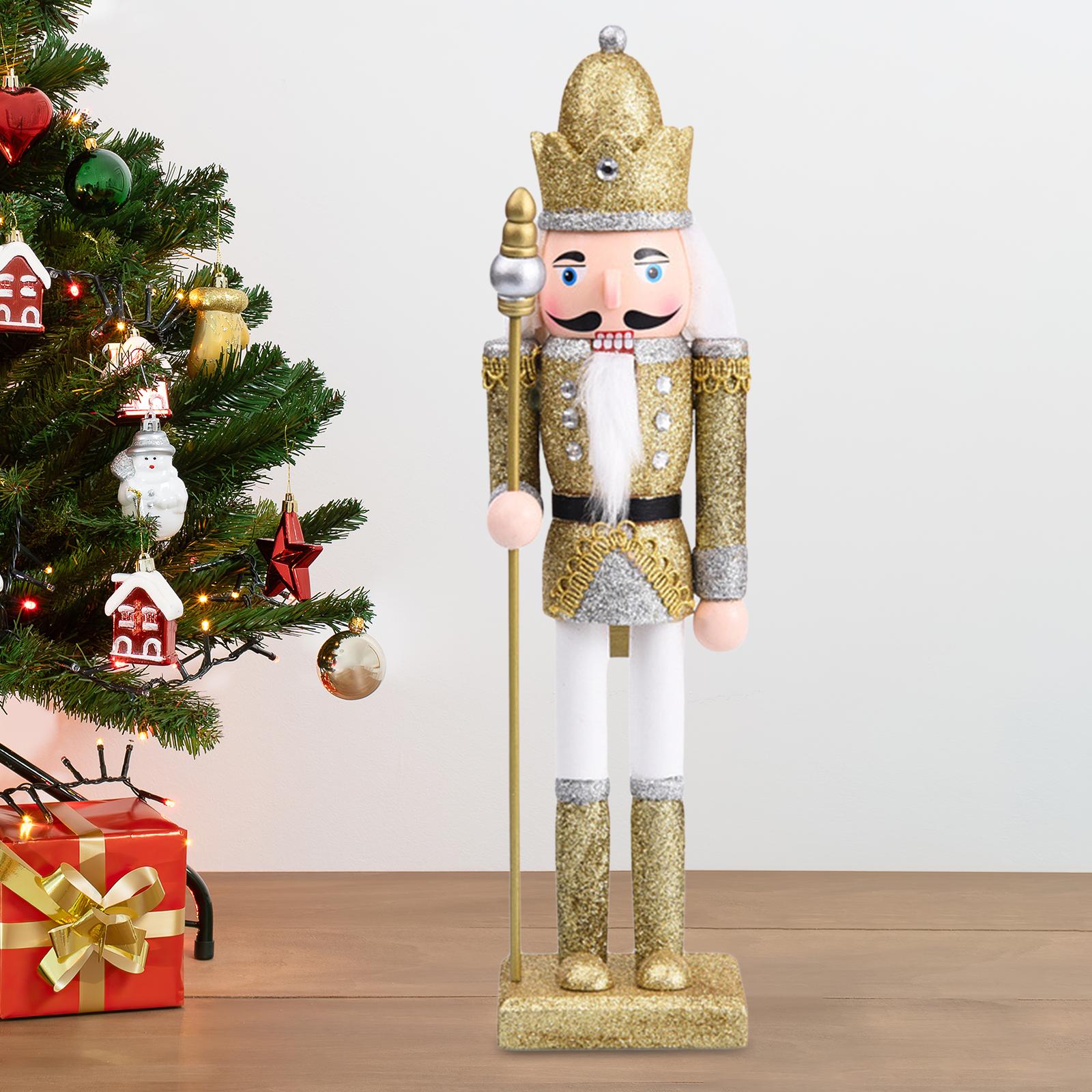 Blesiya Nutcracker Soldier Figure Decor, Christmas Nutcracker Figures, Xmas Nutcracker, Wooden Nutcracker for Kids Gifts Party Decor
