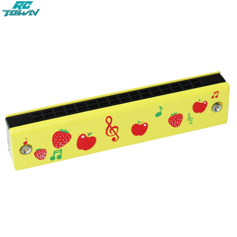 Harmonica Children Wooden Cartoon Painted Harmonica Kindergarten Fun