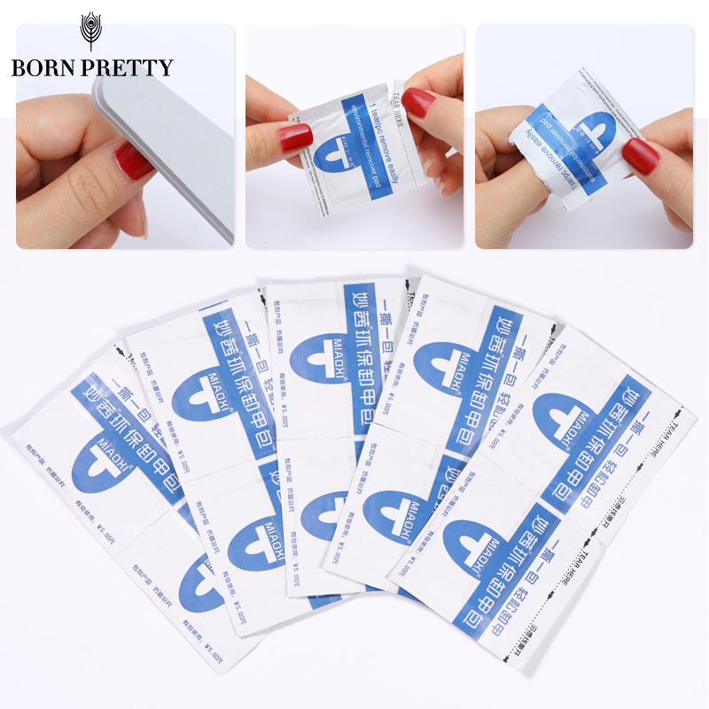 Born pretty 10/20/50/100 pcs gel polish remover lint-free wipes napkins for remover pads paper nail art gel cleaner nail cutton pads for gel polish remove diy nail accessories