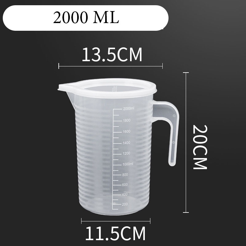 Cốc đong, ca đong định lượng có nắp đậy pha chế bằng nhựa chia vạch - hvl tea