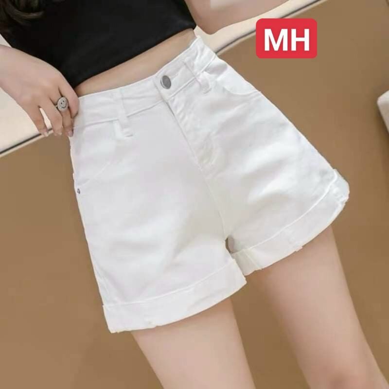 Quần short jean nữ  lưng cao , co giãn