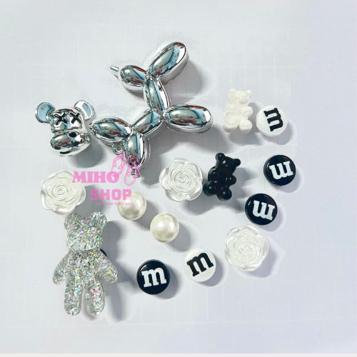 Sticker Charn Nổi mino bạc Gắn Dép Crocs