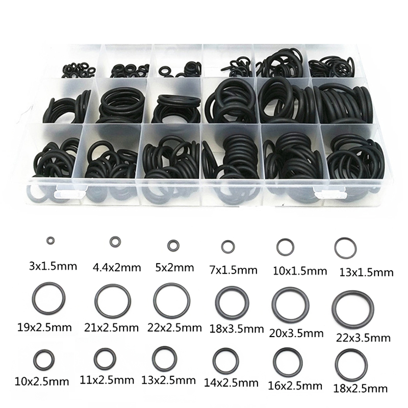 279 Pcs Rubber O-ring Gasket Ring Assortment Kits Thickness 1.5mm
