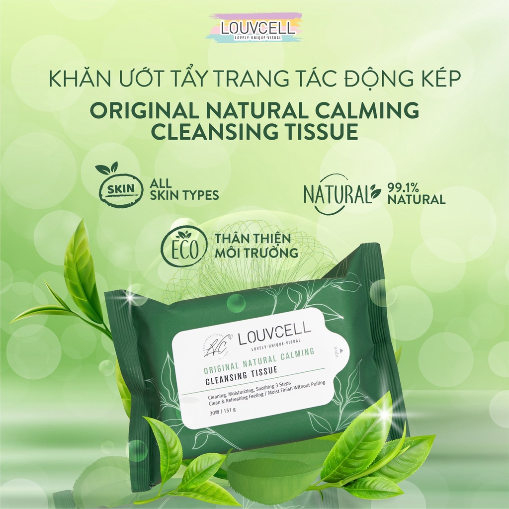 Khăn Ướt Tẩy Trang Tác Động Kép Original Natural Calming Cleansing Tissue (10 tờ) thumbnail