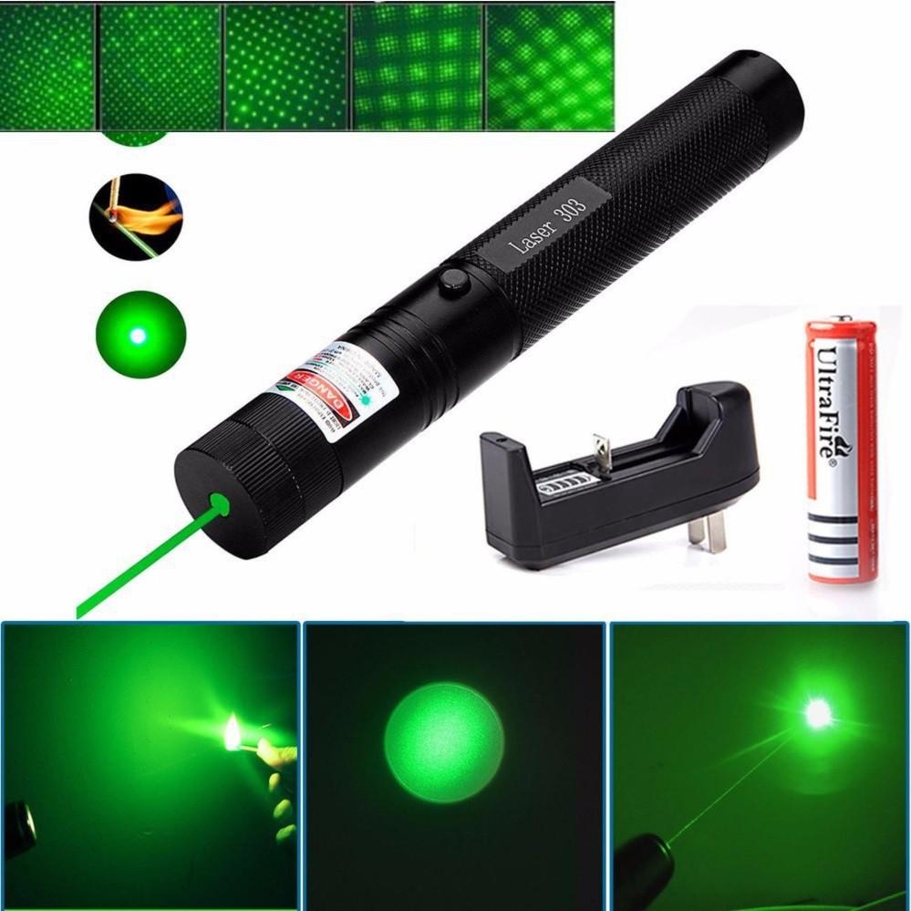 Đèn pin laser 303 tia xanh full box có sạc mới
