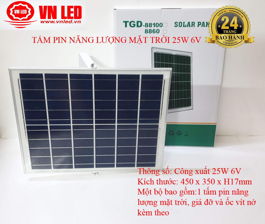 TẤM PIN NĂNG LƯỢNG MẶT TRỜI 25W 6V