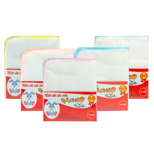 10 Khăn sữa siêu mềm bịch 4 lớp (24x28cm) KACHOOBABY