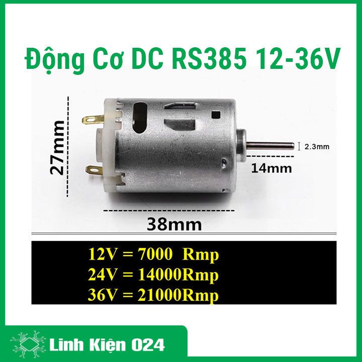 Động cơ dc rs385 12-36vdc tốc độ cao
