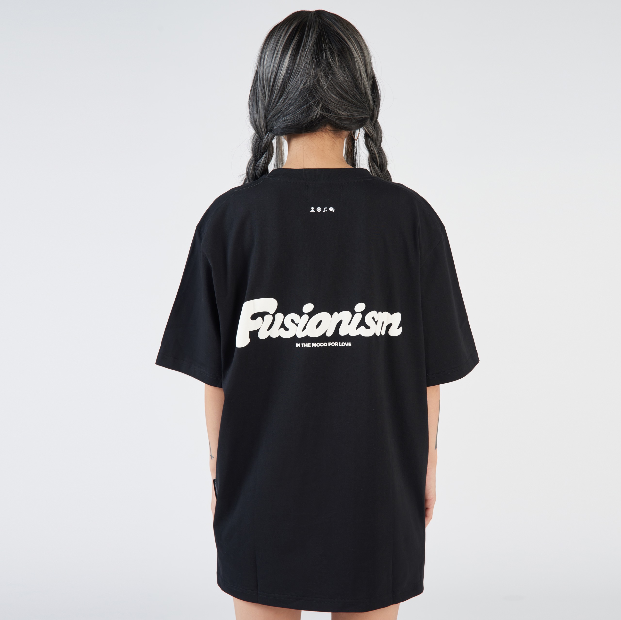 Áo thun in nổi Basic Fusionism - Màu Đen - Unisex - Form Oversize