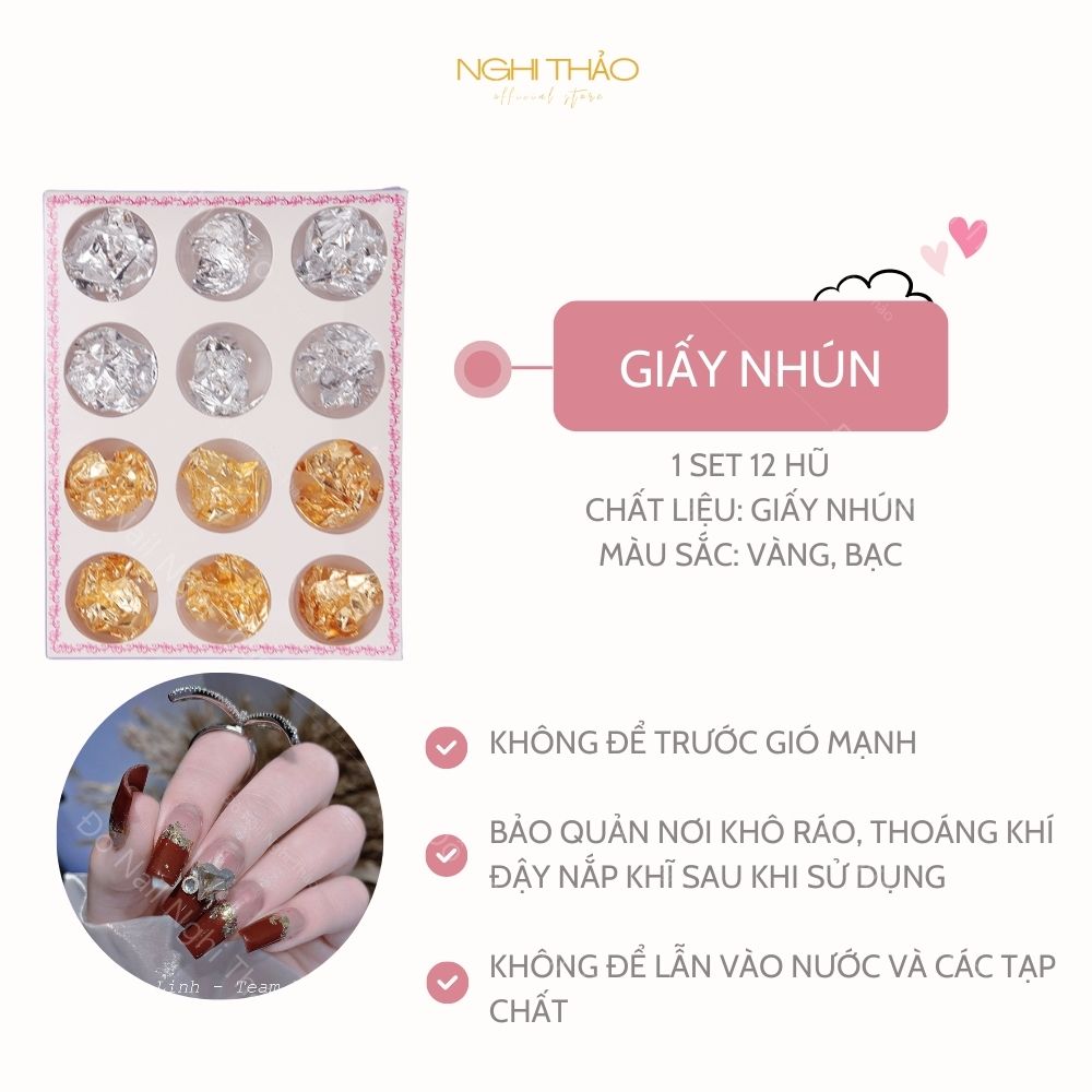 Giấy nhún nail vàng bạc
