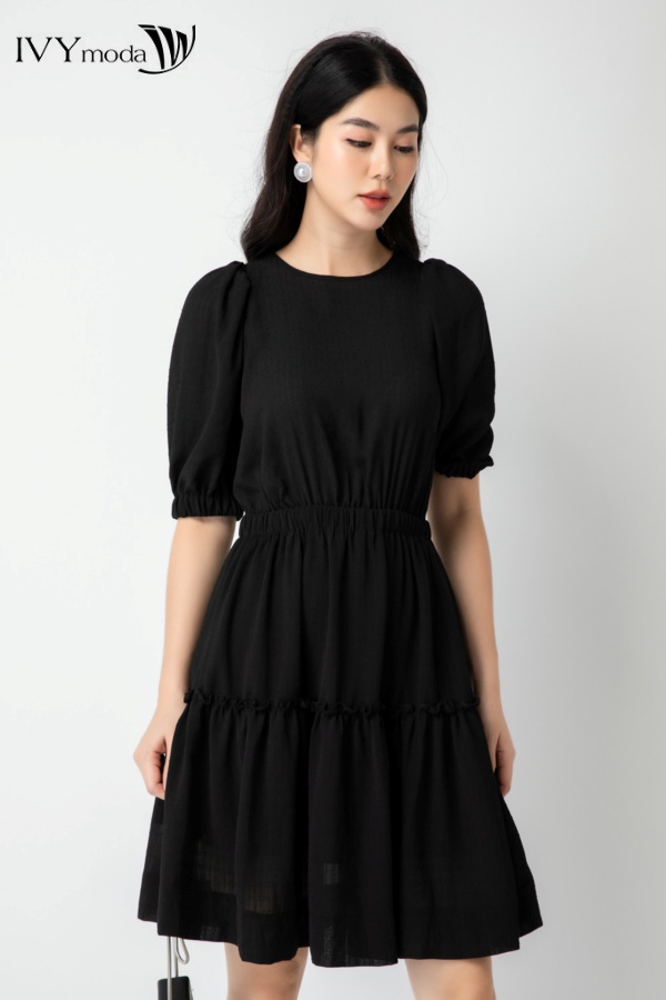 Đầm xòe 2 lớp cổ tròn IVY moda MS 48B8622