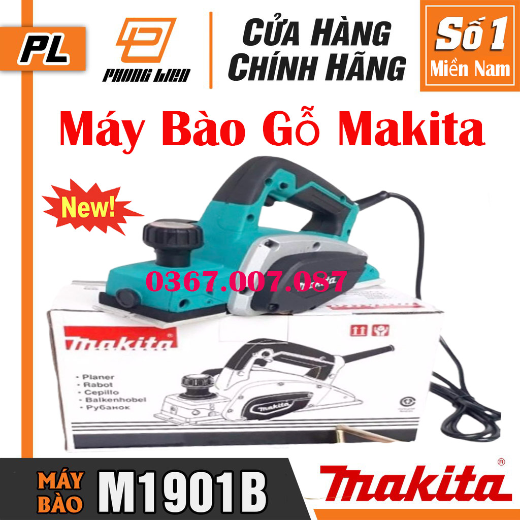 Máy bào gỗ cầm tay 82mm makita 1900b - máy bào gỗ 8 phân makita - công suất 600w , vòng tua 16000vòng/phút - bảo hành 6 tháng