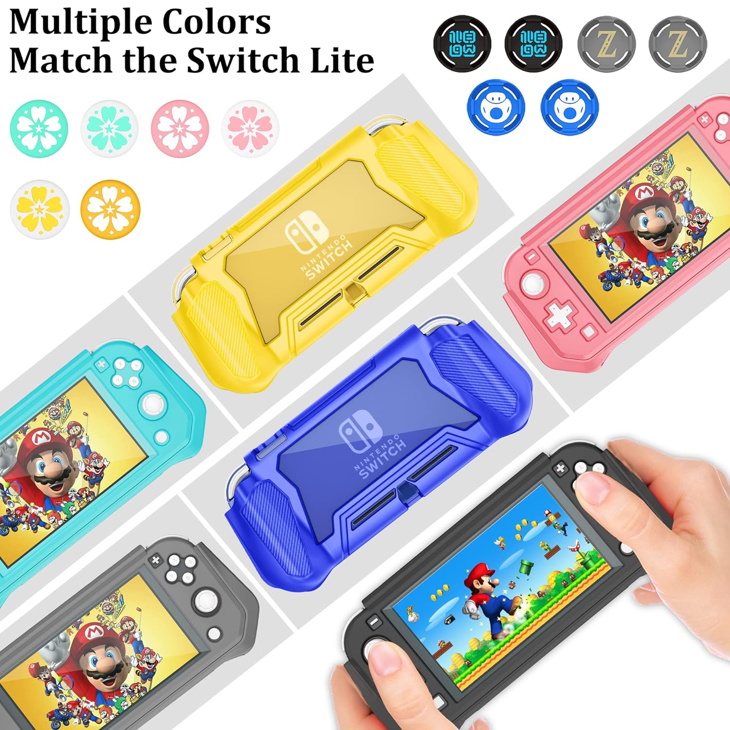 Cho bộ chuyển đổi Nintendo Lite trường hợp TPU bảo vệ gripcase và Cover quay lại cho Bộ chuyển đổi Nintendo Lite giao diện điều khiển nsl trường hợp