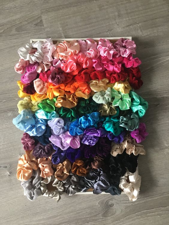 Dây cột tóc vải scrunchies lụa cao cấp màu vỏ sò - geoluhread, nhiều size