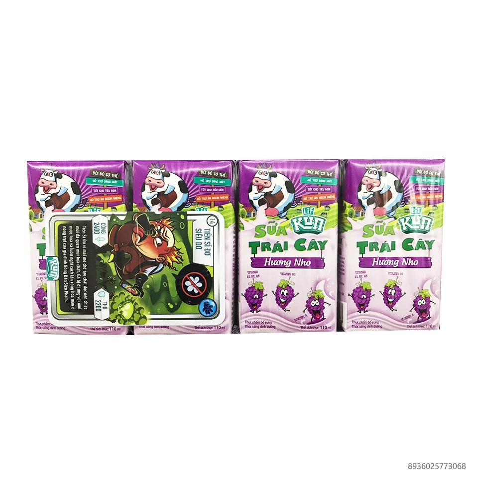 SỮA hoa trái KUN 24 HỘP - 180ML ( Đại lý Ngọc Toản)