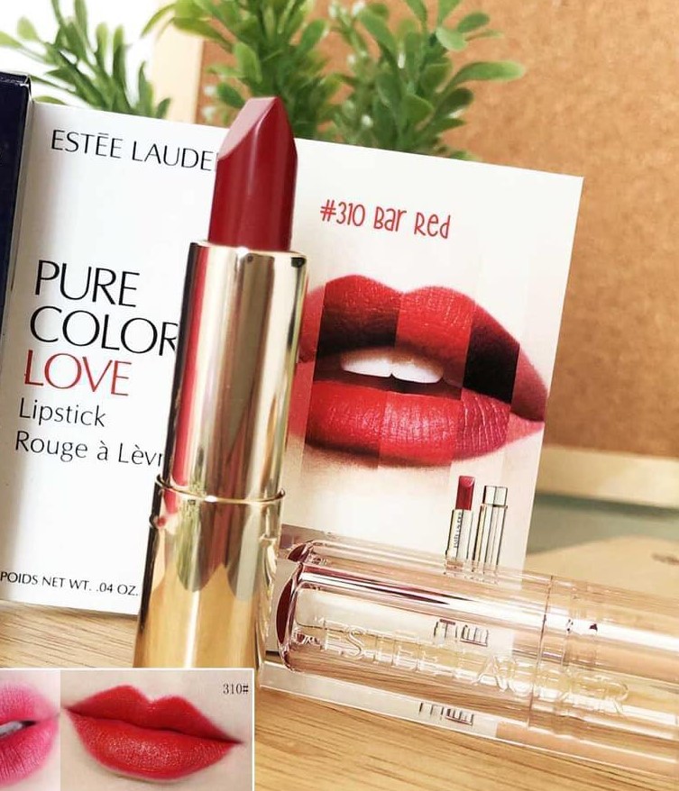 estee lauder pure color love lipstick 310 bar red