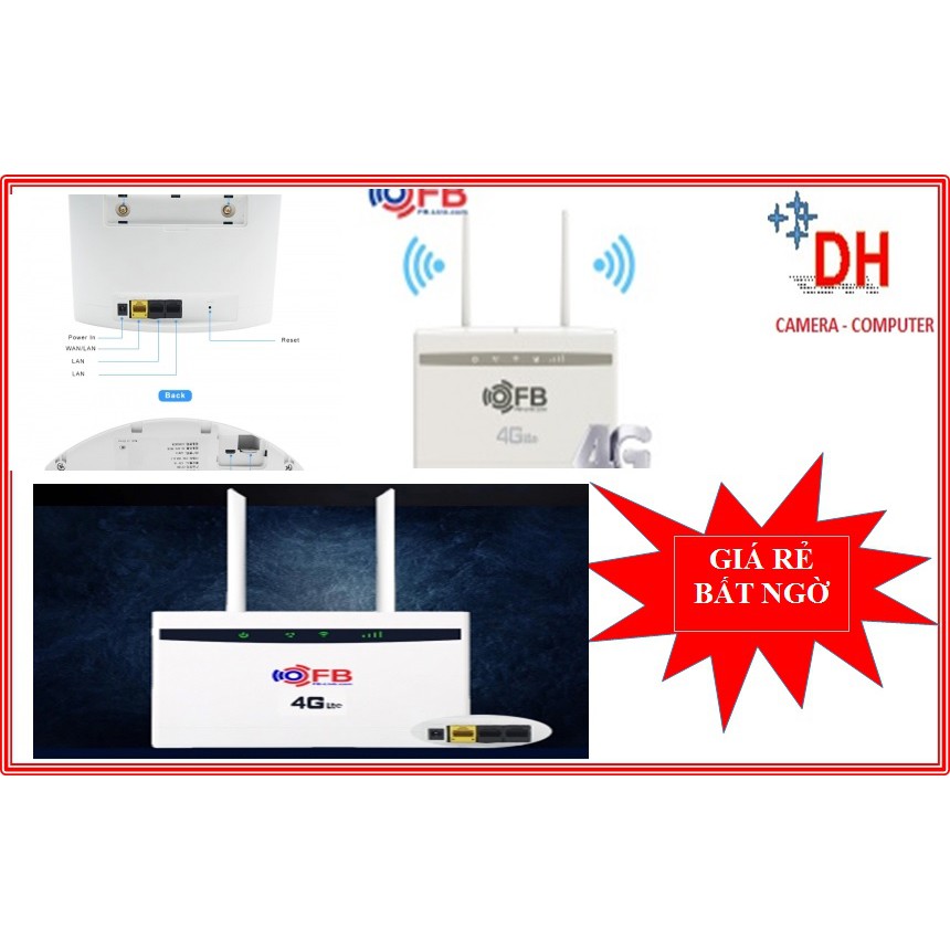 Router Wifi 4G LTE FB-Link CPE-V01 (2 anten, chuyên dùng xe khách, 32 user, 2LAN)